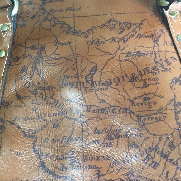 New! Patricia Nash Benvenuto Leather Signature Map Tote Bag - Picture 8 of 13